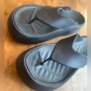 CROCS Black Platform Sandals